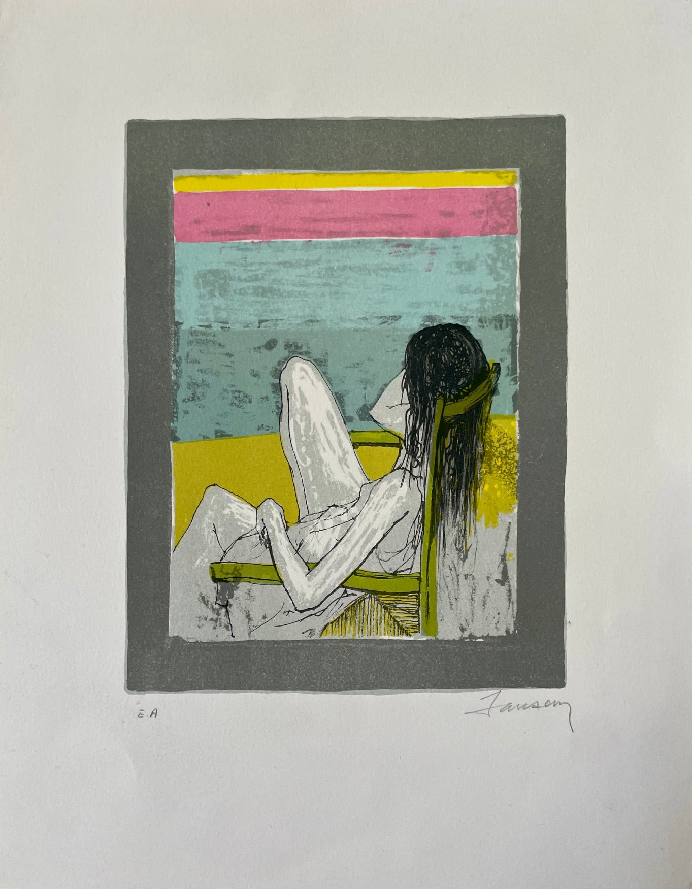 Jean JANSEM (1920-2013) - Femme assise de dos
