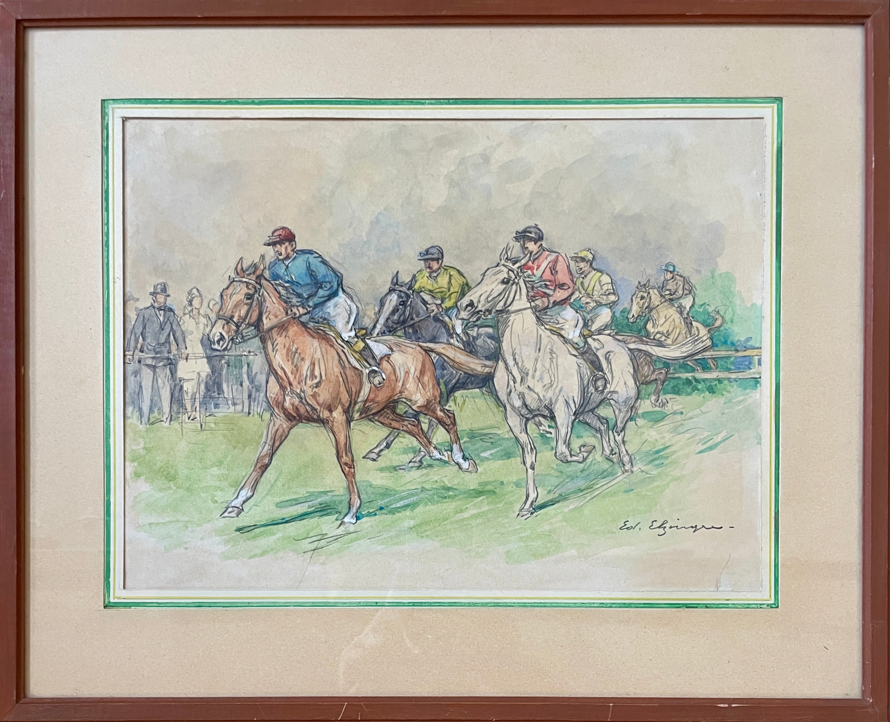 Édouard ELZINGRE (1880-1966) - La course hippique