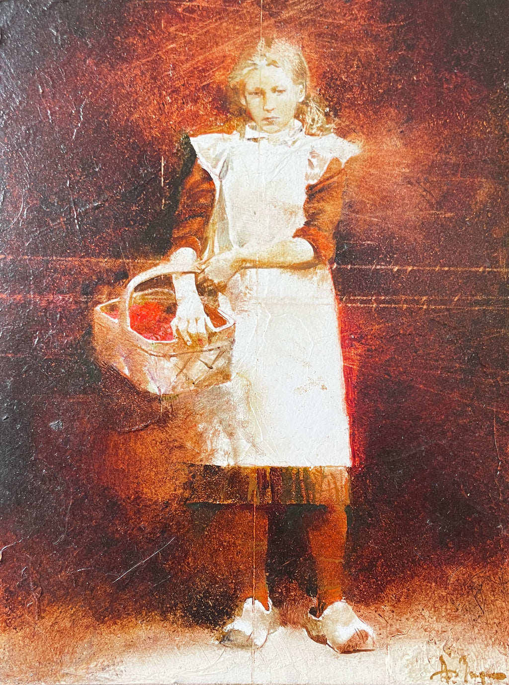 Andreï ZADORINE (1960) - Portrait d'une jeune paysanne au panier