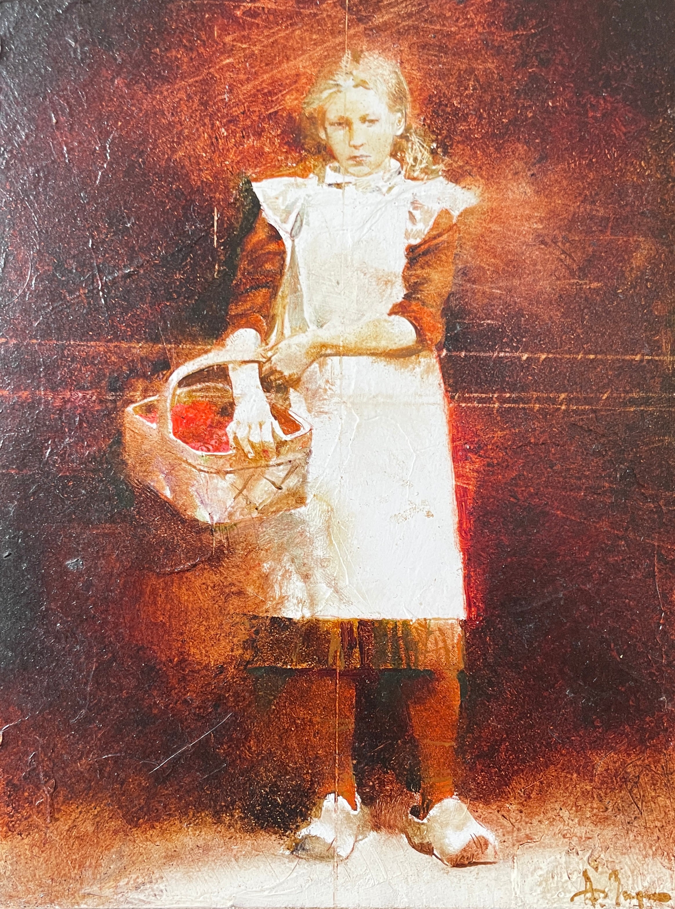 Andreï ZADORINE (1960) - Portrait d'une jeune paysanne au panier