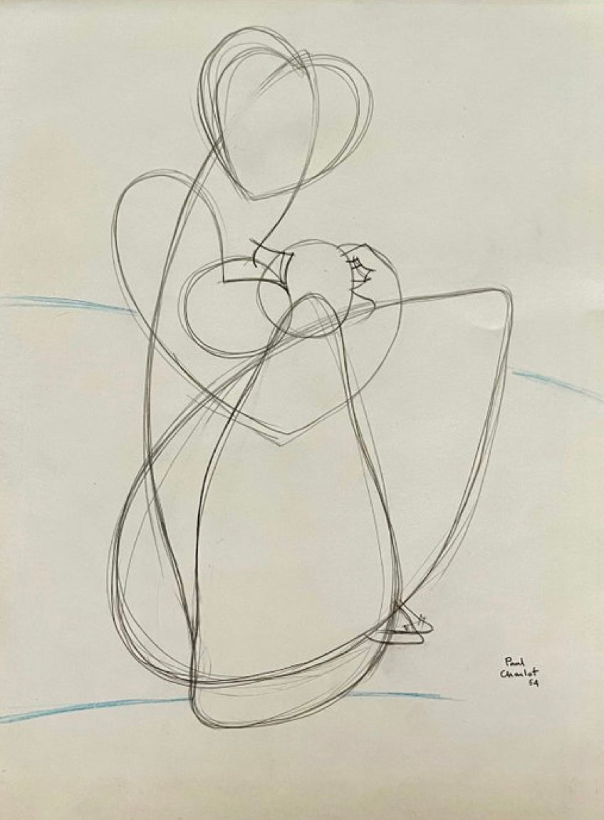 Paul CHARLOT (1906-1985)- Maternité stylisée