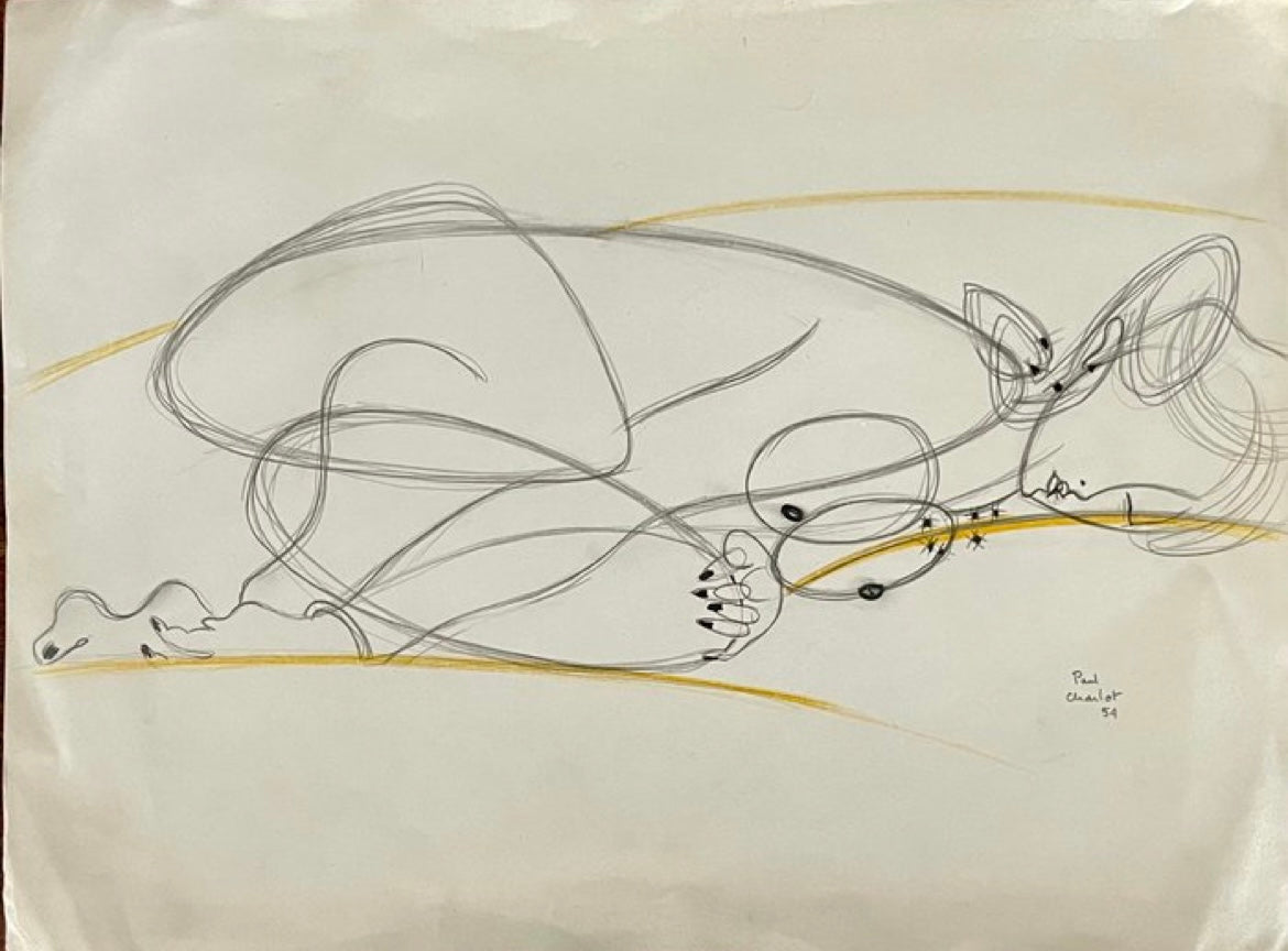 Paul CHARLOT (1906-1985) - Figure féminine allongée (nu stylisé)