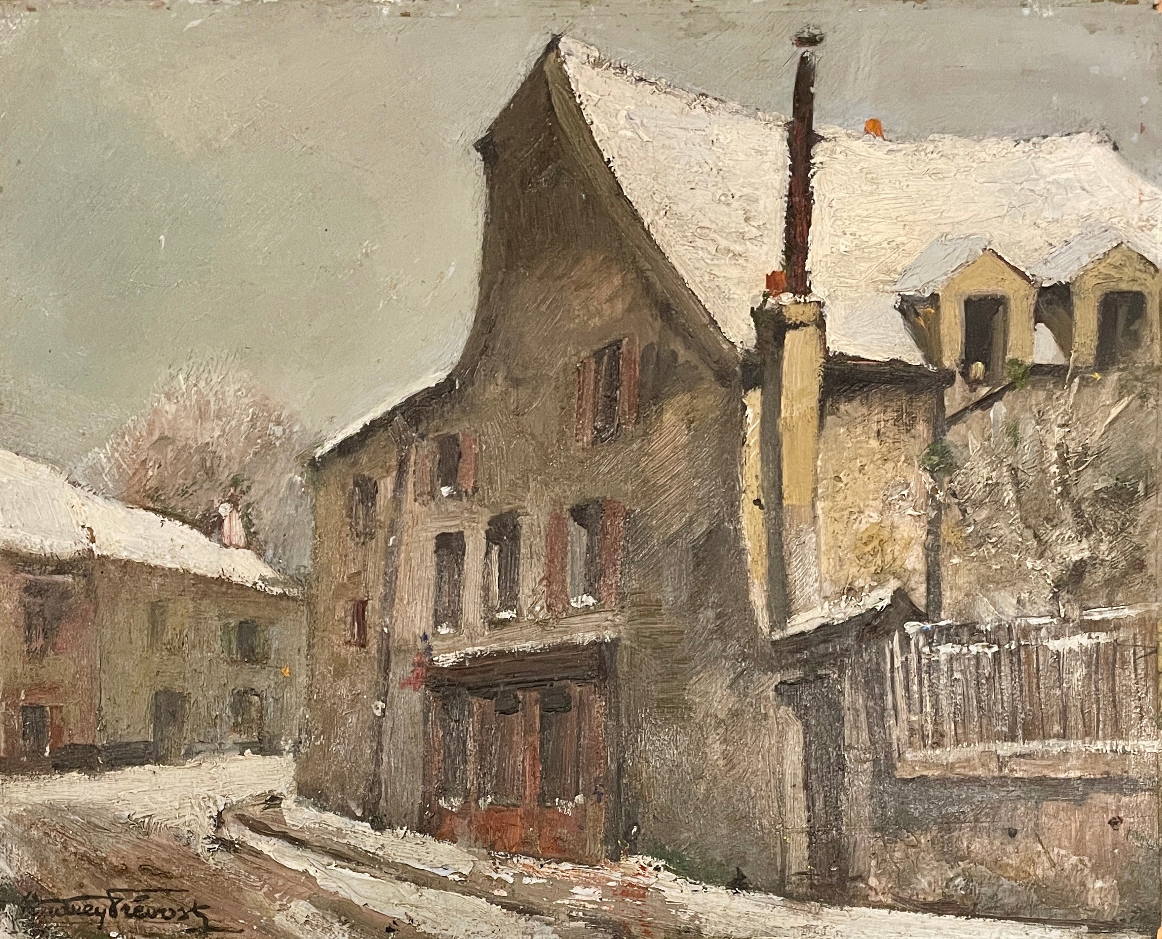 Fernand ANDREY-PREVOST (1890-1961) - Vue de Montmartre sous la neige