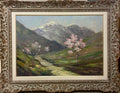 Dieudonné JACOBS (1871-1931) - Vallée alpine aux arbres en fleurs